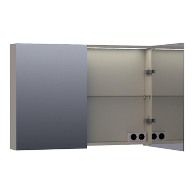 BRAUER Impress Deluxe armoire de toilette – 99 x 70 x 15 cm – LED directe – Taupe mat