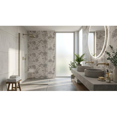 Cifre Ceramica Borneo - Carrelage mural - 30x75cm - rectifié - effet béton - White decor mat (blanc)