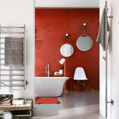 Smedbo Dry Handdoekradiator - 10.7x90x8cm - ophangen - RVS Gepolijst Edelstaal OUTLETSTORE