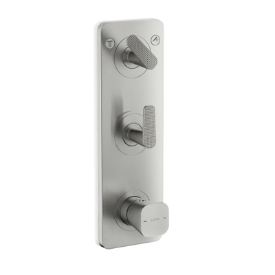 Hansgrohe Axor Citterio C afbouwdeel v. inbouw douchekraan thermostatisch m. plaat v. 2 functiesen cubic cutbrushed nickel