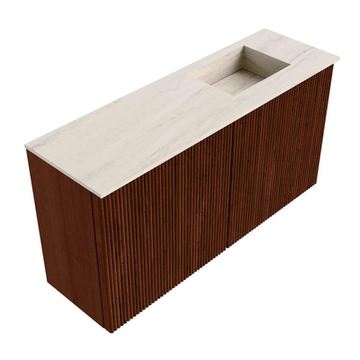 Mondiaz JOYA-DLUX 80cm toiletmeubel - kleur Ruby - Wastafel FAYE positie Rechts 1 kraangat kleur Meli.