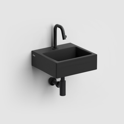 Clou Flush 1 lave-mains 28x27cm trou de robinet Céramique Noir mat