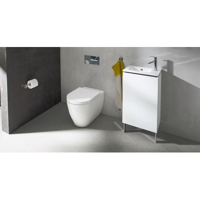 Duravit ME by Starck WC sur pied à fond creux dos contre mur 37x60cm évacuation horizontale Hygieneglaze blanc