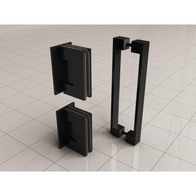 Wiesbaden Less Ensemble de charnières et poignée pour porte niche sans profil mat noir