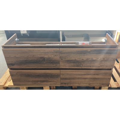 HR badmeubelen Infinity XXL Wastafelonderkast - 140x44.8x65cm - 4 lades - greeploos - raw oak OUTLETSTORE