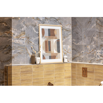 Ragno Look Carreau mural - 6x24cm - 10mm - grès cérame - Ocra Brillant (Jaune)