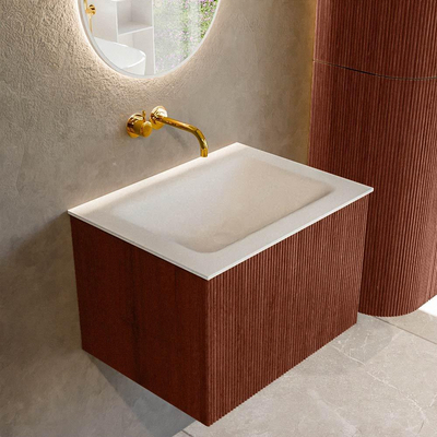 Mondiaz KURVE Badkamermeubelset - 60x46x40cm - 1 lade - wastafel solid surface - midden - zonder kraangat - Ruby