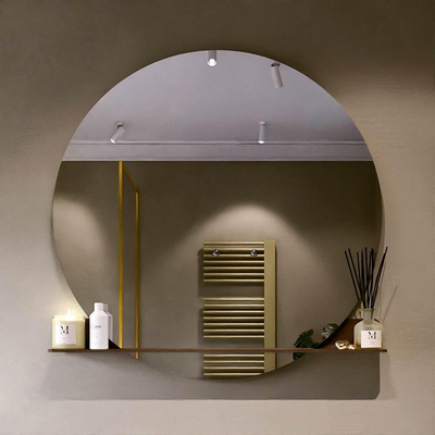 Mondiaz SPOT Badkamerspiegel - rond 120cm - spiegelplanchet - kleur Rust