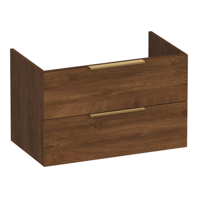 BRAUER Elevate wastafelonderkast 80 excl. opleggrepen 2 softclose lades en 1 sifon uitsparing - Forest Cacao