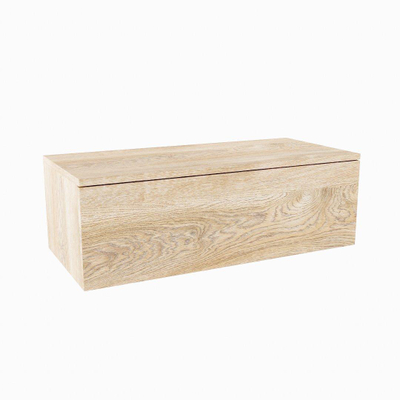 MONDIAZ ALAN MODULE Meuble sous-lavabo - 90x45x30cm - 1 tiroir - push to open - Mélamine - Chêne blanchi mat