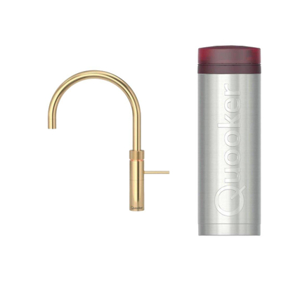 Quooker Fusion Round kokendwaterkraan - draaibare uitloop - PRO3 reservoir - Warm / kokend water - Verguld Glans (Goud)
