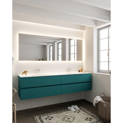 Mondiaz VICA ensemble de meuble de salle de bain - 200cm - meuble sous-vasque smag - 4 tiroirs - lavabo cloud double - 2 trous de robinet - version XL 60cm de haut