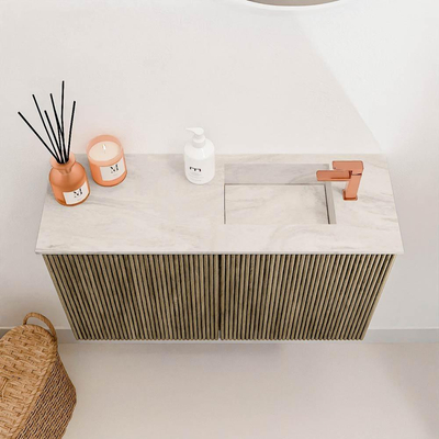 Mondiaz JOYA-DLUX Meuble de toilette 70cm - couleur Dusk - Vasque FAYE position Droite 1 trou de robinet couleur Ostra.