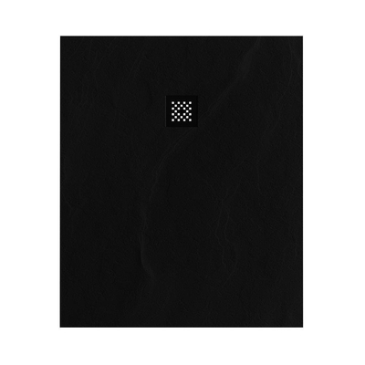 BRAUER Relievo Crag Douchebak - 100x120cm - antislip - antibacterieel - mineraalmarmer - mat zwart