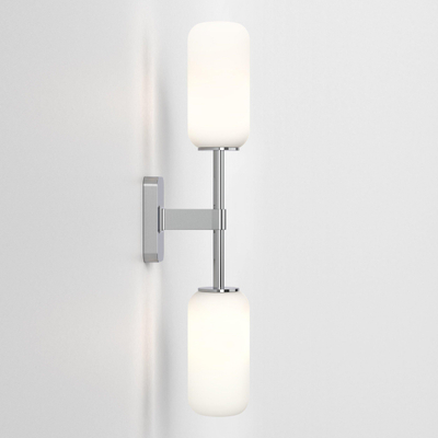 Astro Tacoma Twin Applique/Plafonnier - 230V - IP44 - cylindre - verre blanc - chrome