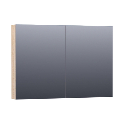 BRAUER Impress Deluxe armoire de toilette – 99 x 70 x 15 cm – LED indirecte – 2 portes, portes-miroir double face – Sunlit