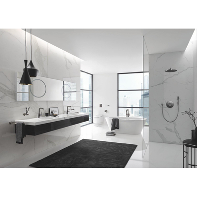 Grohe Essence New Afbouwdeel vrijstaande badkraan - omstel - draaibare uitloop 27.7cm - handdouche - doucheslang - hard graphite (antraciet)