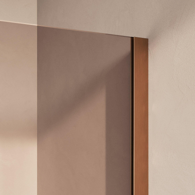 BRAUER Oblivion Paroi de bain - 80x140 - verre bronze - incl. revêtement en verre - cuivre brossé PVD
