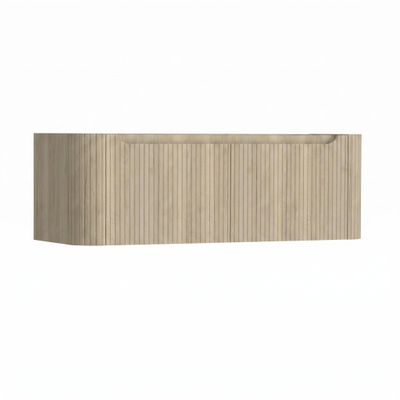 H&R Badmeubelen Juice Wastafelonderkast - 120x45x40cm - afgeronde hoeken - 3D-front - 2 lades - geïntegreerde greep - french oak