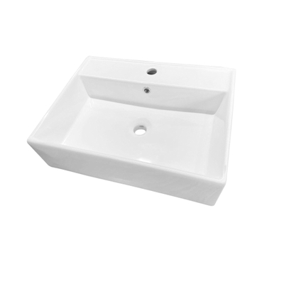 Best Design Class Lavabo 60x46x16cm avec 1 trou pour robinet porcelaine Blanc