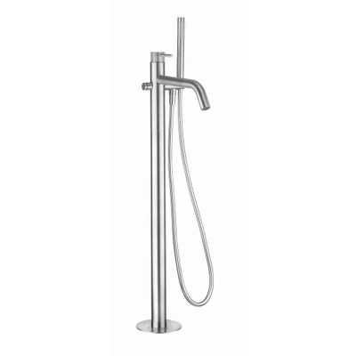 Crosswater 3ONE6 Staande Badkraan - vrijstaand - 90.5cm hoog - staafhanddouche - geborsteld RVS