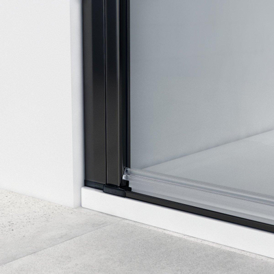 Marenza Neptune 6211 Douchedeur - 60x200cm - profiel - veiligheidsglas - anti kalk - mat zwart