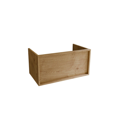 Saniclass Holz Framse Meuble de salle de bains - 80x45x40cm - 1 tiroir - 1 lavabo - sans trous de robinet - trop-plein - Chêne naturel