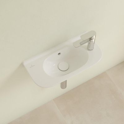 Villeroy & Boch O.novo Lave-mains 50x25cm trou de robinet gauche avec trop-plein Plus blanc