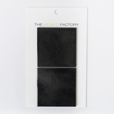ÉCHANTILLON The Mosaic Factory Kasba carreau mosaïque 9.7x9.7x0.65cm carreau mural pour intérieur et extérieur carré porcelaine Brillant Black