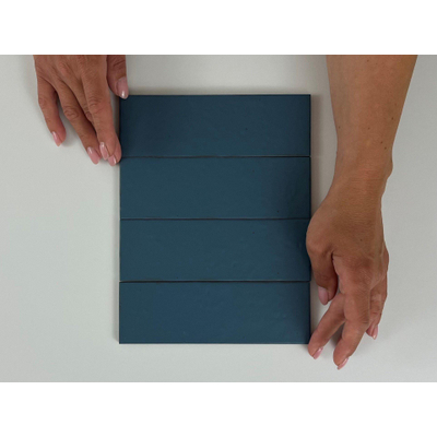 SAMPLE Terravito Nocino wandtegel - 6x18.6cm - Deep Blue mat (blauw)