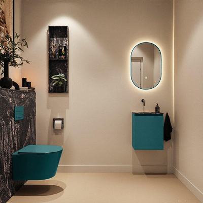 MONDIAZ TURE-DLUX 40cm toiletmeubel Smag. EDEN wastafel Lava positie links. Zonder kraangat.