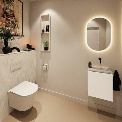 MONDIAZ TURE-DLUX 40cm toiletmeubel Talc. EDEN wastafel Ostra positie rechts. Zonder kraangat.