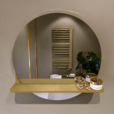 Mondiaz SPOT spiegel – Ø50 cm – met planchet – Oro (zand)