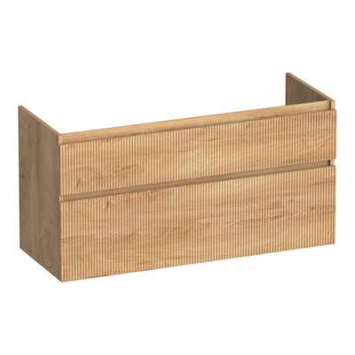 BRAUER Delight Wavy wastafelonderkast 120 2 softclose lades - greeploos - 2 sifon uitsparingen - Forest Tan