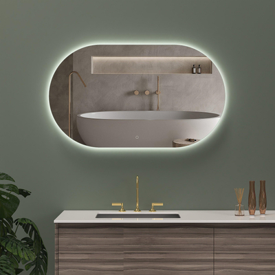 Arcqua Oval spiegel – ovaal – 120x70 cm – indirecte LED rondom – spiegelverwarming – Naturel