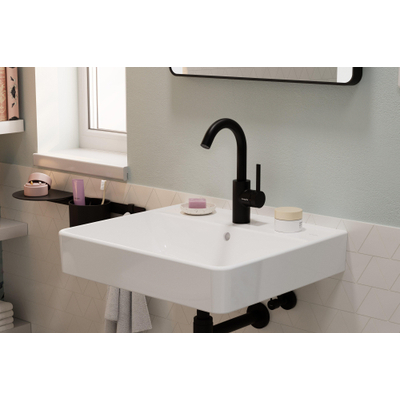 Hansgrohe Zesis S Wastafelmengkraan - 21cm - eengreeps - coolstart - draaibare uitloop - trekwaste - mat zwart