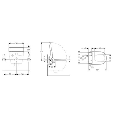 Geberit Aquaclean tuma Abattant WC - douche intégrée - décor inox - blanc