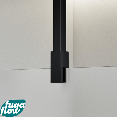 FugaFlow Eccelente Vetro douche à l'italienne salle de bain - 180x200cm - verre mat - bras plafond - noir mat