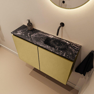 MONDIAZ TURE-DLUX Meuble WC 80cm Oro. EDEN lavabo Lava position droite. Sans trou de robinet.