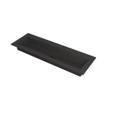 INK Kraft wastafel - 140x45x1cm - 1 wasbak - 0 kraangaten - Quartz zwart