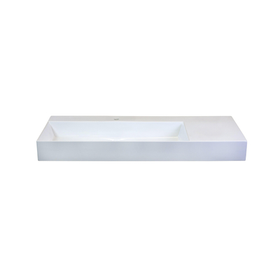 H&R Badmeubelen Elegance Wastafel - 122x46x12.5cm - 1 kraangat - wasbak links - keramiek wit