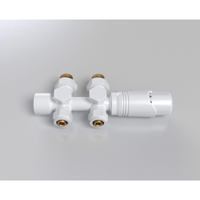 Rosani Classic kit de raccordement de radiateur universelle droite et coudée blanc mat