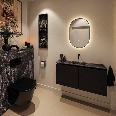 MONDIAZ TURE-DLUX meuble WC 100cm Urban. Lavabo EDEN Lava position milieu. Sans trou de robinet.