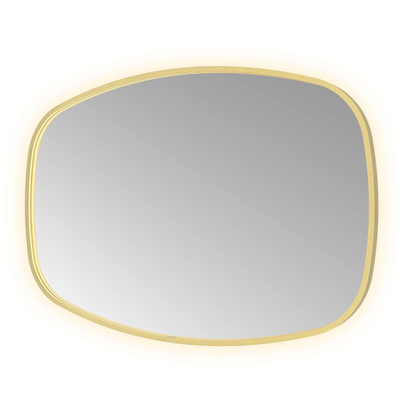Hotbath &MORE Spiegel in aluminium frame / contour - 80x120cm - inclusief direct & indirect LED - spiegelverwarming - color changing - dimbaar - dottless - met afstandsbediening - PVD - geborsteld messing goud