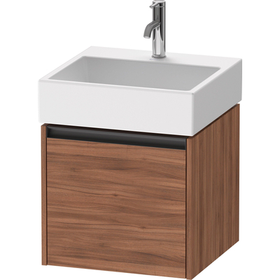Duravit Ketho.2 Wastafelonderbouwkast - met 1 lade - 48.4x46x44cm - met greep antraciet - noten mat