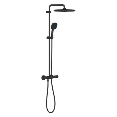 Grohe Vitalio Comfort 250 QuickFix Regendoucheset - 25cm - hoofddouche - vierkante handdouche - 2 straalsoorten - met douchethermostaat - matte black (mat zwart)