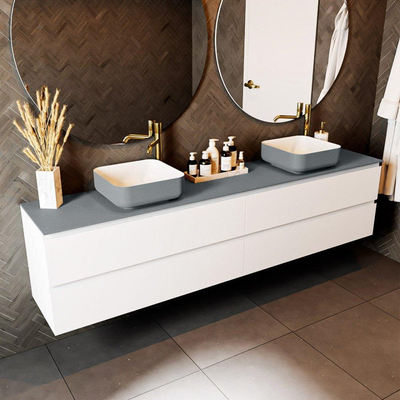 Mondiaz TOP 30 Plan sous vasque - 210x30x0.9cm - compatible comme plan de meuble - solid surface - Plata