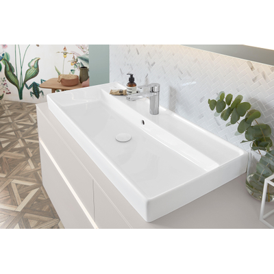 Villeroy & Boch Collaro meubelwastafel - 100x47cm - met overloop - 1 kraangat CeramicPlus - White Alpine (glans wit)