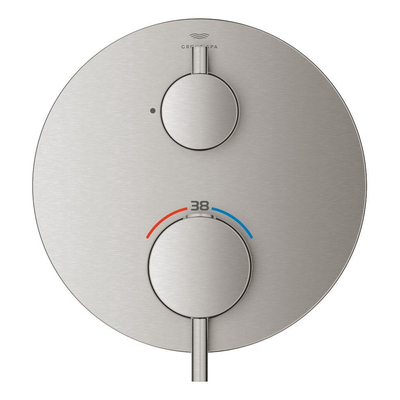 Grohe Atrio thermostatische afdekset z/omstel supersteel