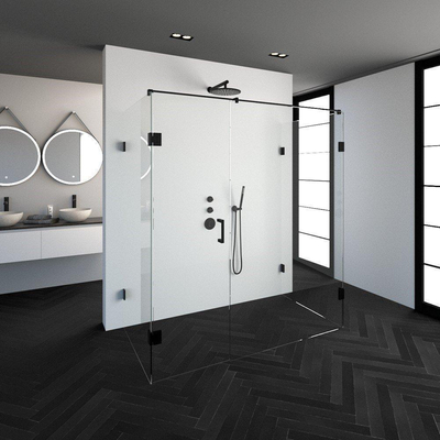 BRAUER Create Cabine de douche XL 180x100cm sans profilé avec verre de sécurité anticalcaire 8mm noir mat